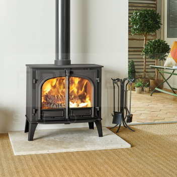 SVX1320 Stovax Stockton 11 Woodburning Eco Stove, Single Door <!DOCTYPE html>
<html lang=\"en\">
<head>
<meta charset=\"UTF-8\">
<meta name=\"viewport\" content=\"width=device-width, initial-scale=1.0\">
<title>Stovax Stockton 11 Woodburning Eco Stove - Single Door</title>
</head>
<body>

<article>
<h1>Stovax Stockton 11 Woodburning Eco Stove, Single Door</h1>
<section>
<p>Embrace a cozy and sustainable atmosphere in your home with the Stovax Stockton 11 Woodburning Eco Stove. Sporting a single door design for a clear, uninterrupted view of the flames, this stove is not only aesthetically pleasing but also environmentally friendly.</p>
</section>

<section>
<h2>Product Features:</h2>
<ul>
<li>Eco-friendly woodburning technology</li>
<li>High-efficiency up to 85%</li>
<li>Cast iron construction for durability and prolonged heat retention</li>
<li>Large single door for an unobscured view of the fire</li>
<li>Airwash system to keep the glass cleaner</li>
<li>Cleanburn technology for lower emissions</li>
<li>DEFRA approved for use in smoke control areas</li>
<li>Nominal heat output of 11kW</li>
<li>Easy to operate with user-friendly controls</li>
<li>Suitable for log lengths up to 500mm (19.5 inches)</li>
<li>5-year extended warranty available</li>
</ul>
</section>
</article>

</body>
</html> Stovax Stockton 11, Woodburning Stove, Eco Stove, Single Door, High-Efficiency Heater