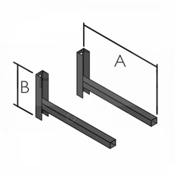Wall Support Brackets, Cantilever Type, Effective Length 475mm, BLACK - 75B00506