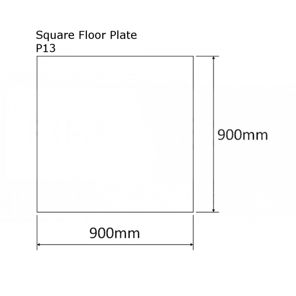 Toughened Glass Square Floor Plate, 12mm x 90cm x 90cm - SWE2030